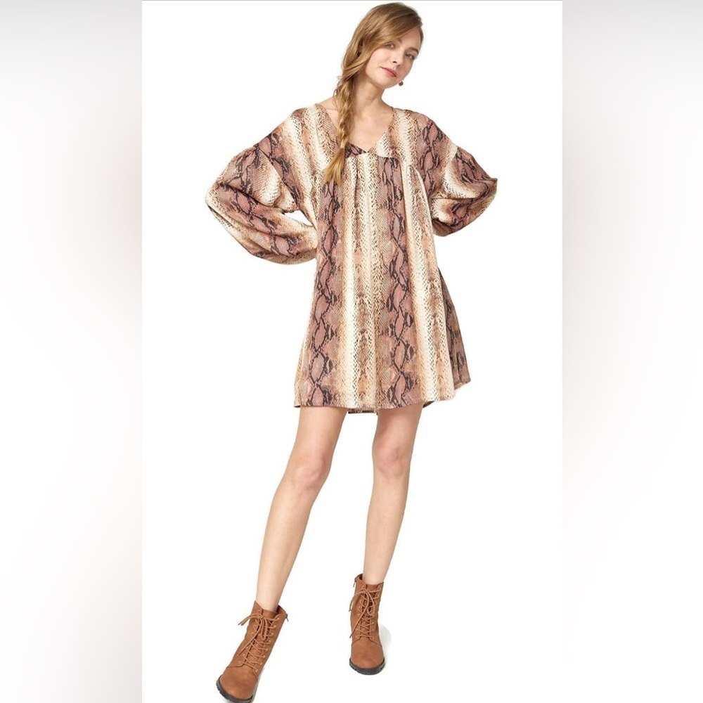 Entro Snake print Baby doll dress